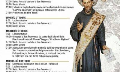 Programma per la festa di San Francesco d'Assisi a Castelvetrano