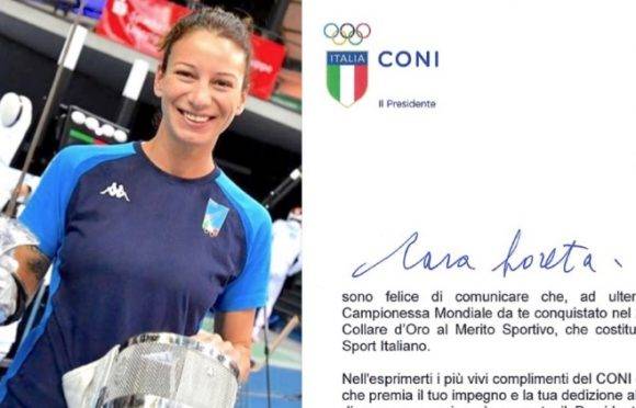 Collare d'Oro per Loreta, massima onorificenza Sport Italiano