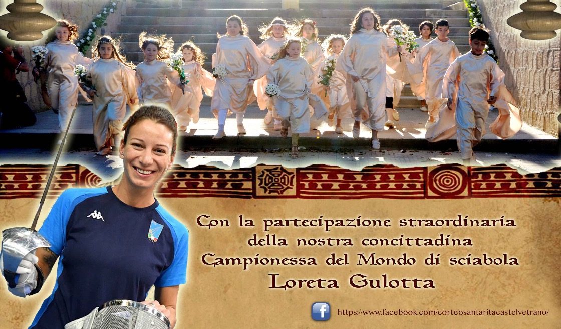 La campionessa del mondo castelvetranese Loreta Gulotta "Dama delle rose" al Corteo storicdi santa Rita