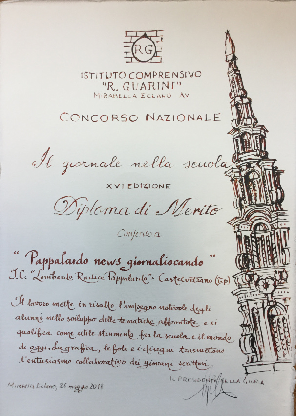 Primo premio del XVI concorso nazionale "Il giornale scolastico" per gli alunni dell'I.C. "Lombardo Radice - Pappalardo" 6