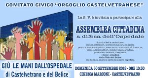 Assemblea cittadina a difesa dell'Ospedale di Castelvetrano al cine-teatro Marconi