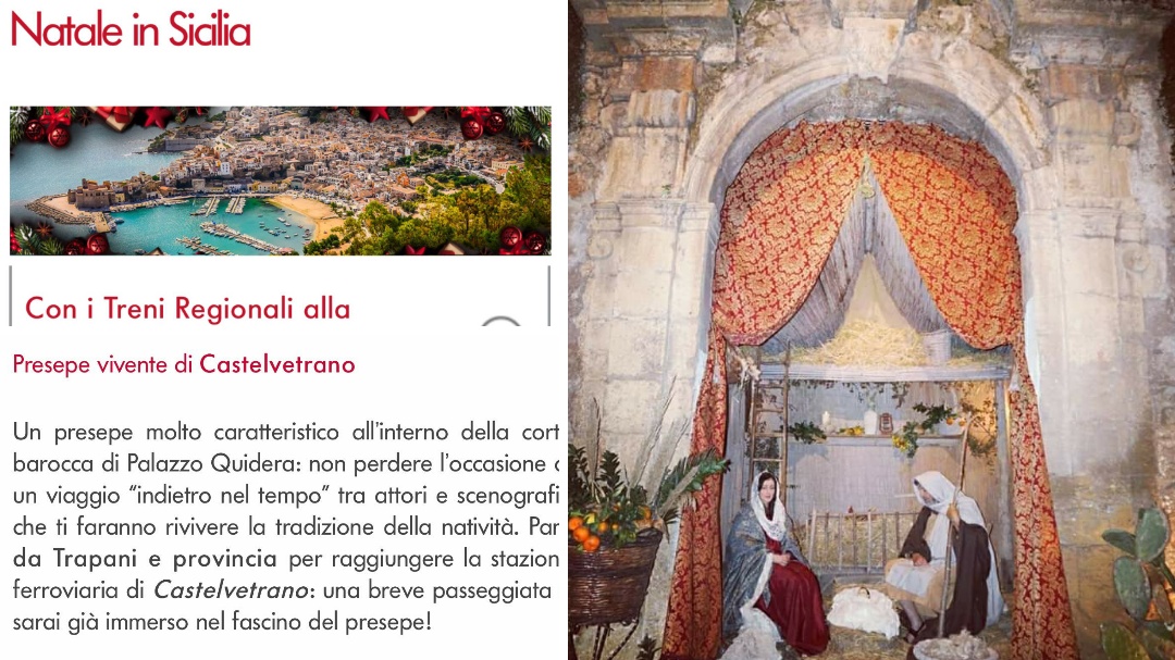 Natale in Sicilia, Il Presepe Vivente di Palazzo Quidera è stato inserito nel programma ufficiale di Trenitalia