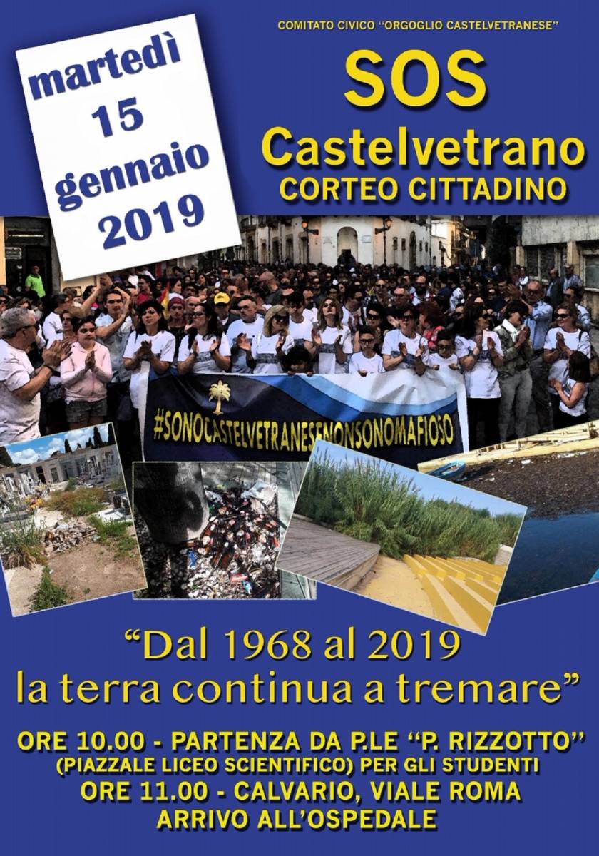 Manifestazione del 15 Gennaio-Anniversario del sisma del 1968 a Castelvetrano